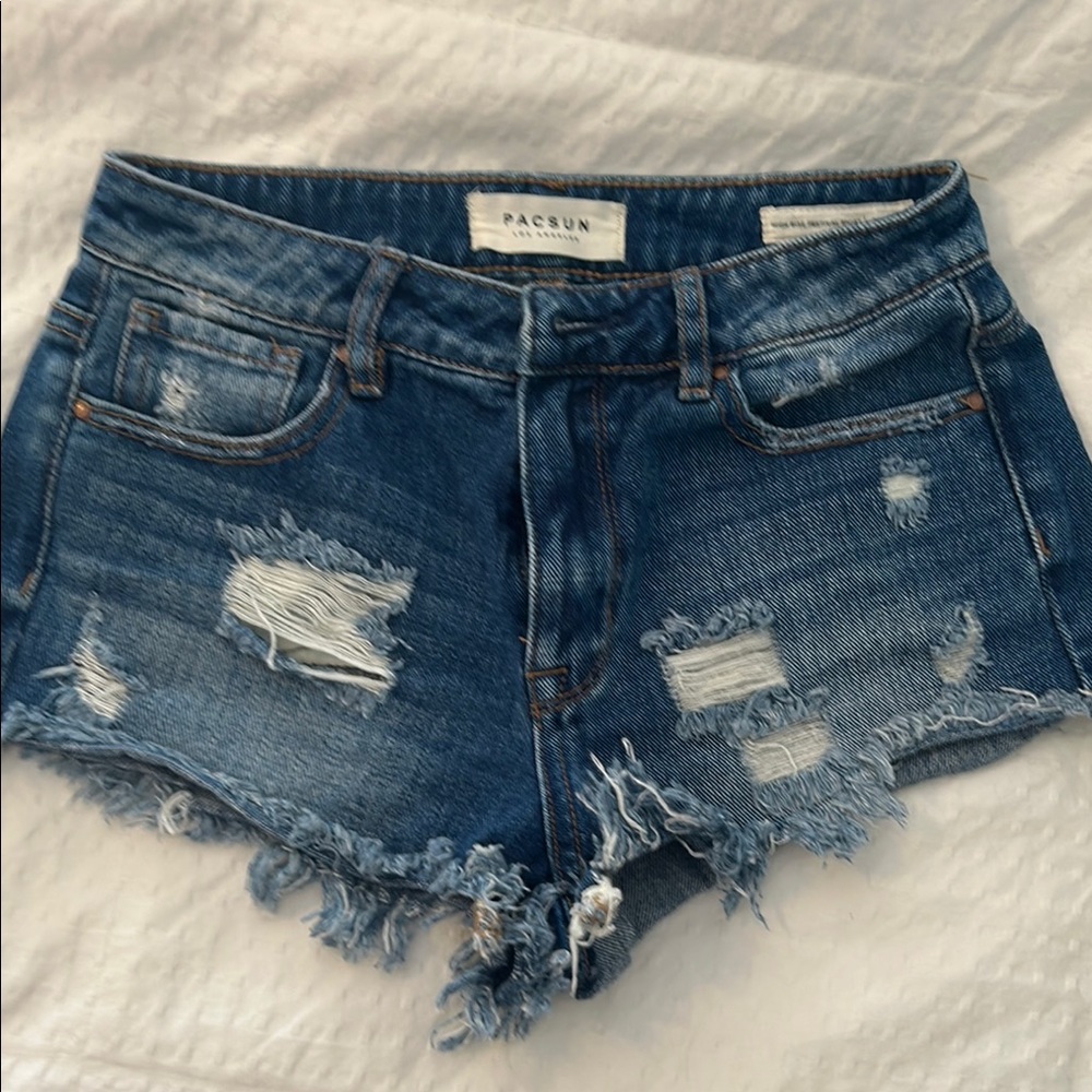 PacSun Blue Distressed Jean Shorts